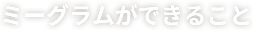 ミーグラムができること